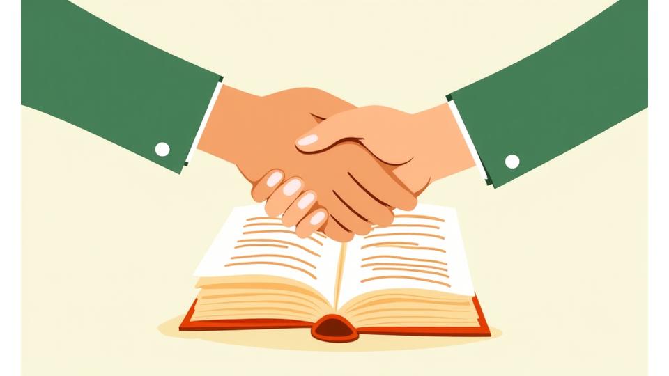Representación de un contrato o documento legal, simbolizando los términos y condiciones